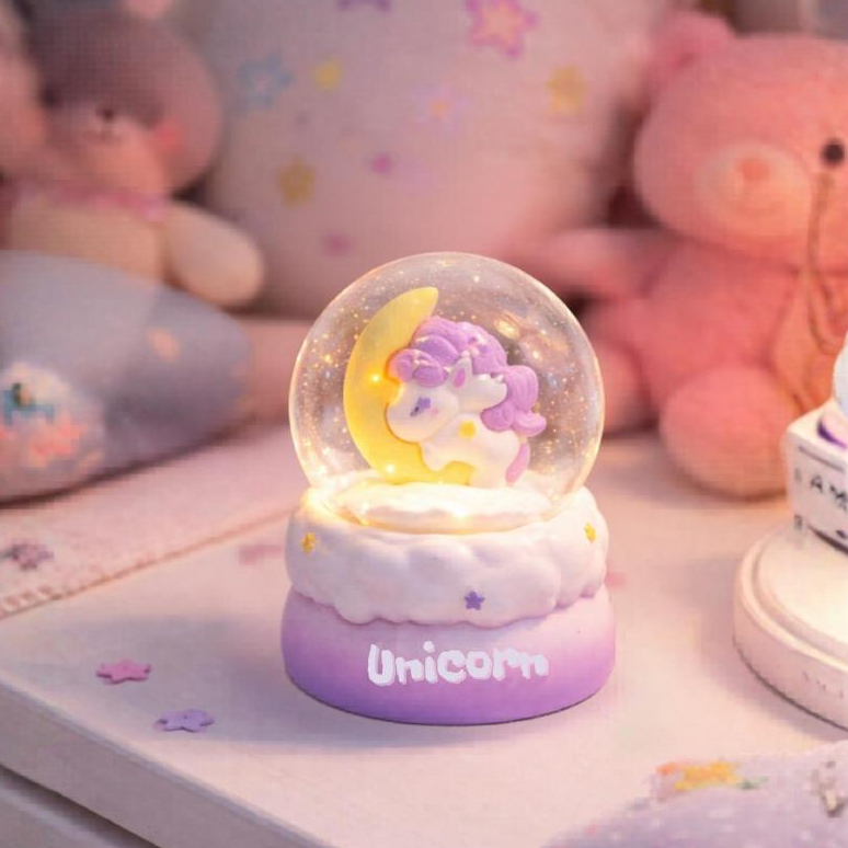 Mini Globo Cupula Unicórnio Led Enfeite Decoração Infantil