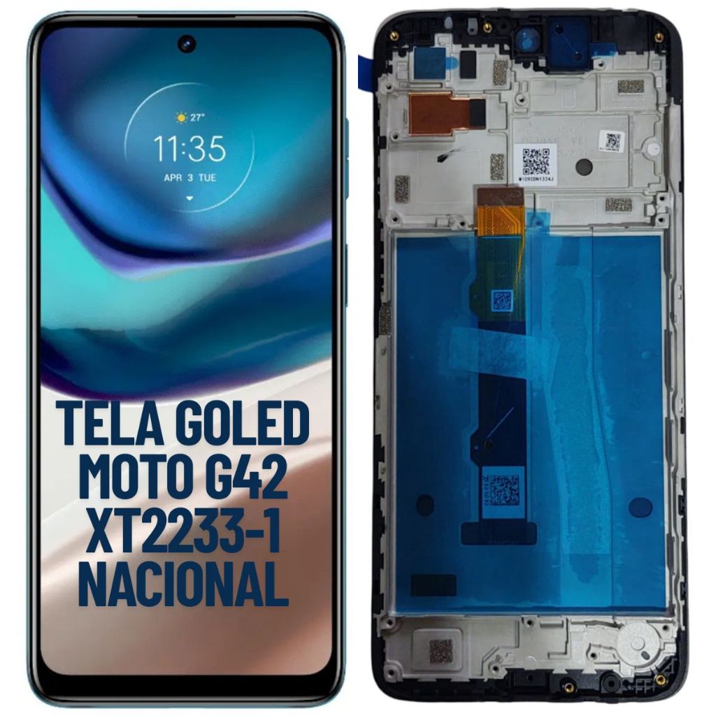 TELA FRONTAL DISPLAY GOLED PARA MOTOROLA MOTO G42 XT2233-1 NOVA ORIGINAL NACIONA