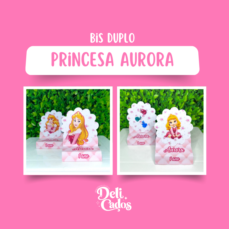 Porta Bis Duplo Personalizado BELA ADORMECIDA PRINCESA AURORA / PRINCESA AURORA BABY | Lembrancinha Decoração COLADO