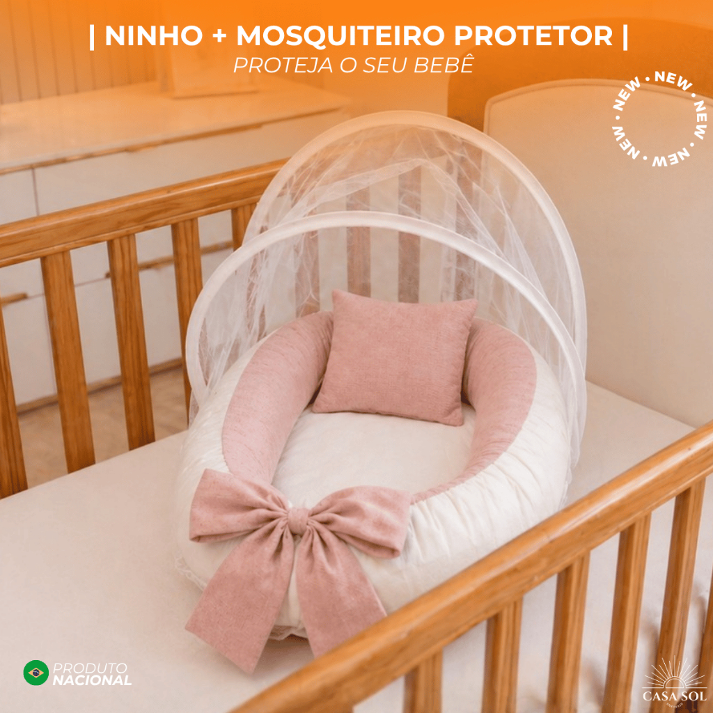 NINHO REDUTOR DE BERÇO MACIO | MOSQUITEIRO PROTETOR ANTI INSETOS | PROTEJA SEU BEBE