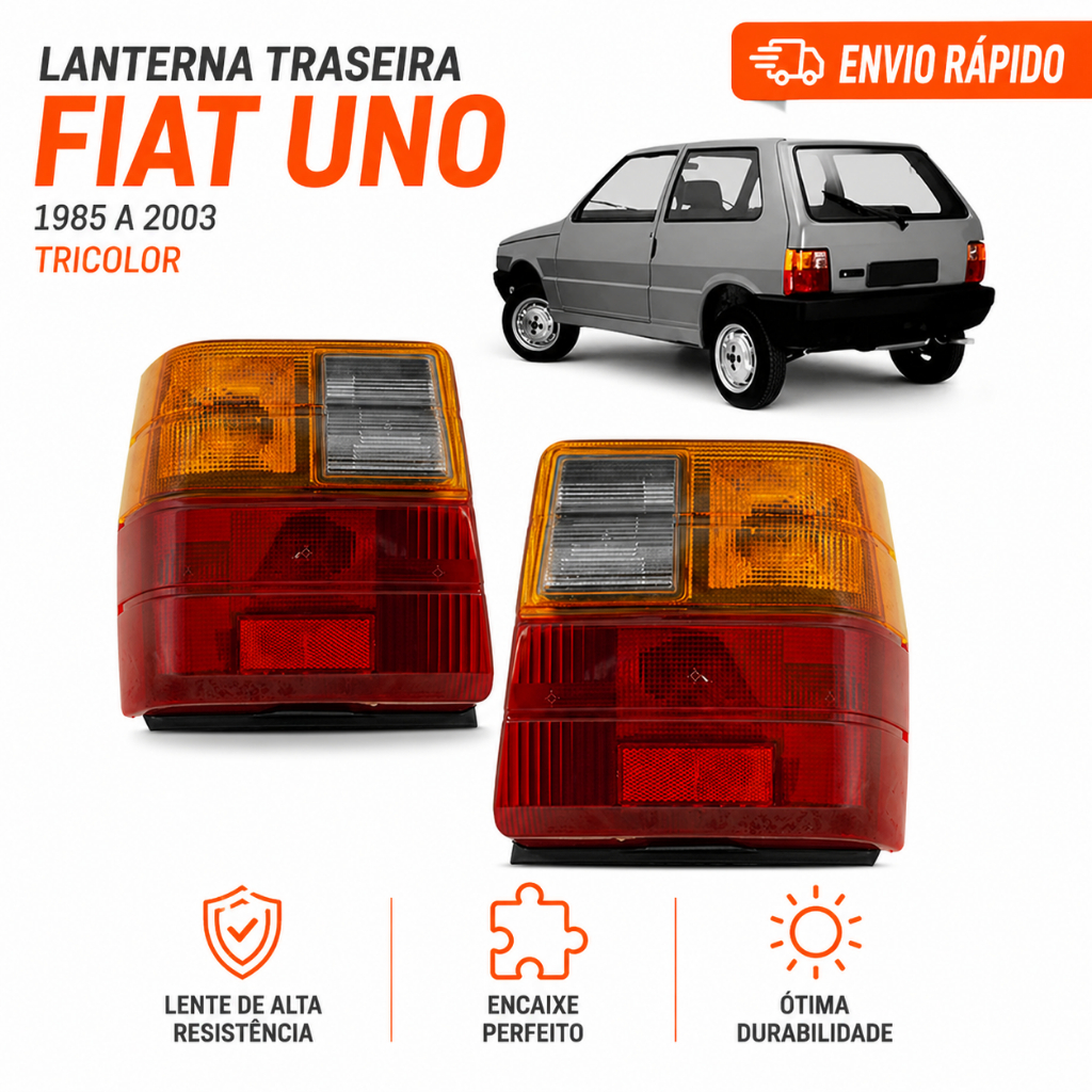 Lanterna Traseira Fiat Uno 1985 1988 1989 1990 A 2003 Tricolor