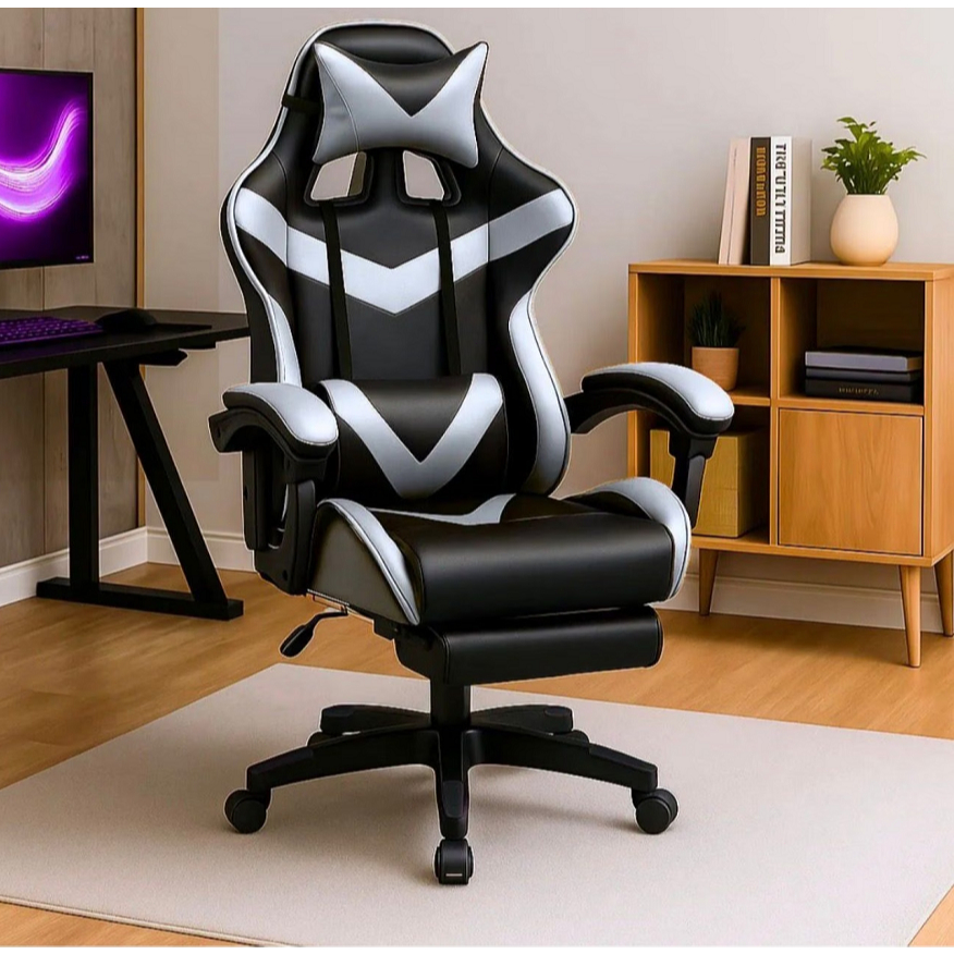 Imagem Cadeira Gamer Ergonômica - Escritório, Casa e Universitário com Reclinação e Altura Ajustável