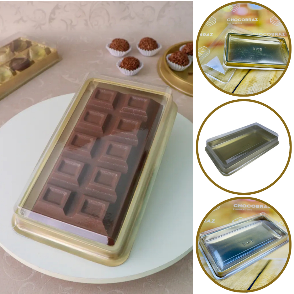 10~40 Caixa P/ Tabletes BARRA 300g e Doces Dourado 14020 (BWB) (CHOCO)