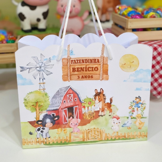 Sacolinhas Personalizadas Fazendinha | Lembrancinhas Surpresa Festa Infantil Monte você mesmo