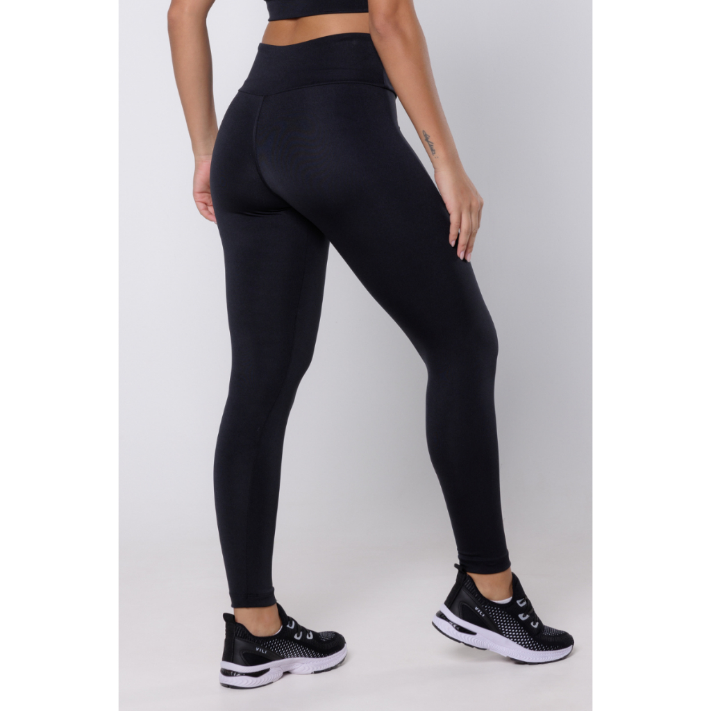 Legging feminina em poliamida zero transparência, alta compressão, cós alto - P ao EG