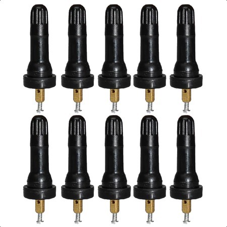 Kit 10 Bicos Válvula Para Pneu Roda Sem Câmara Com Sensor Tpms Medidor de Pressão PSI