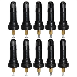Kit 10 Bicos Válvula Para Pneu Roda Sem Câmara Com Sensor Tpms Medidor de Pressão PSI
