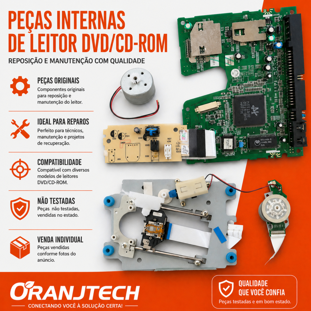Peças Internas de Leitor de DVD/CD-ROM - Sucata