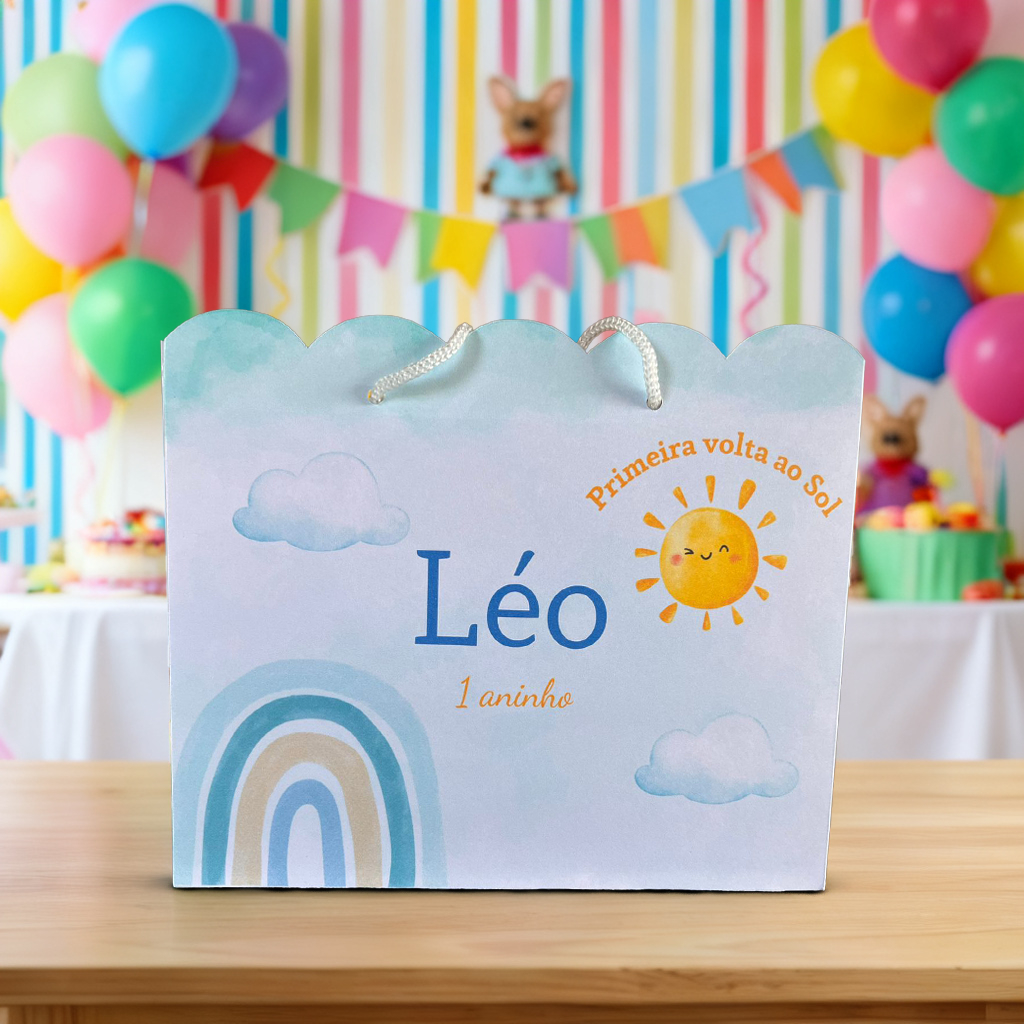 Sacola Personalizada Primeira Volta  ao Sol| Sacolinha | Lembrancinha | Mimos | Aniversário