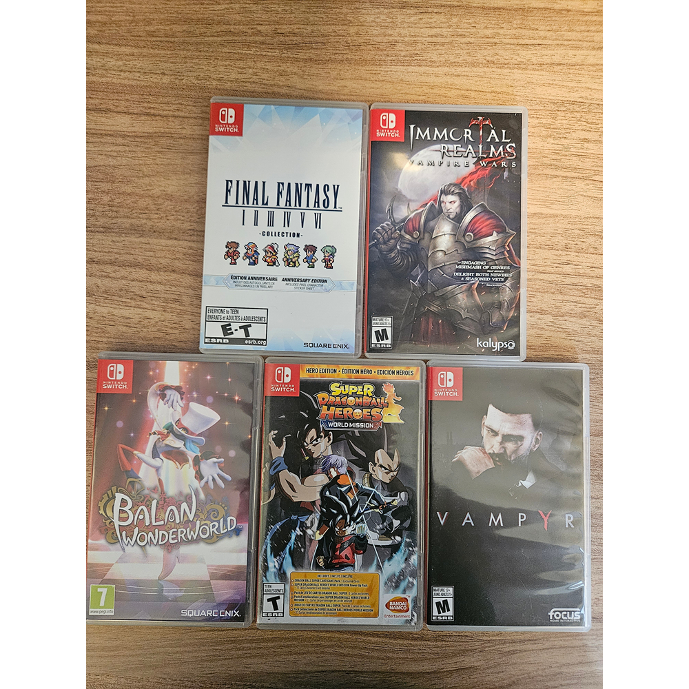 Lote 06 Switch Final Fantasy Collection , Super Dragonball Heroes, Balan Wonderworld, Vampyr, Immortal Realms