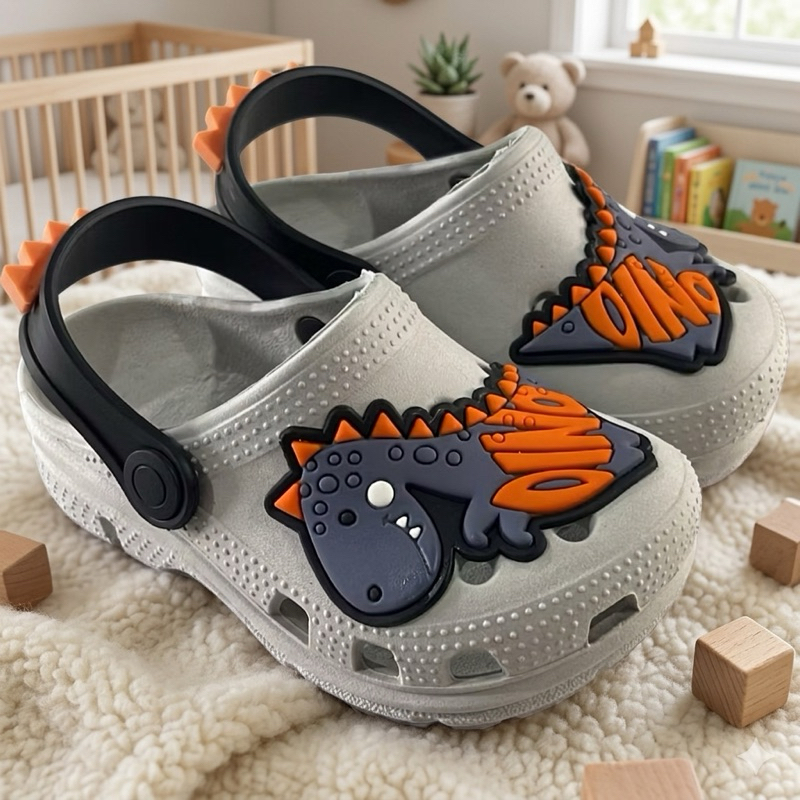 Sandália Infantil Menino Babuche Crock Dinossauro Dino Leve, Macio e Confortavel