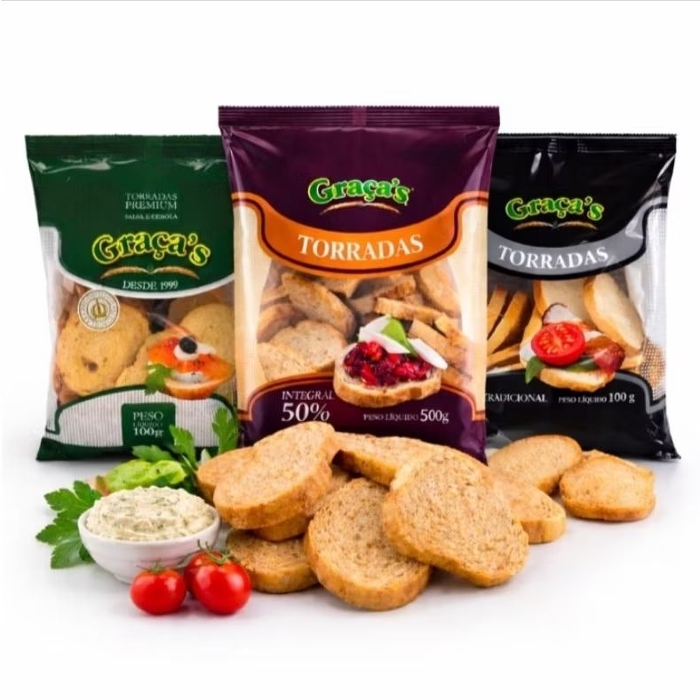 Torradas canapés kit sortido/ tradicional, integral e Salsa e cebola/ torradinha crocante