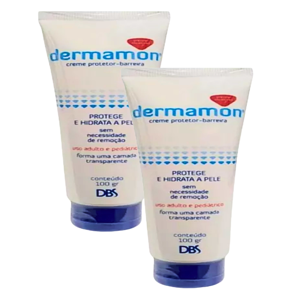 Kit 2 - Dermamon Creme Barreira Proteção e Hidratação da Pele Adultos e Crianças - 2x100g