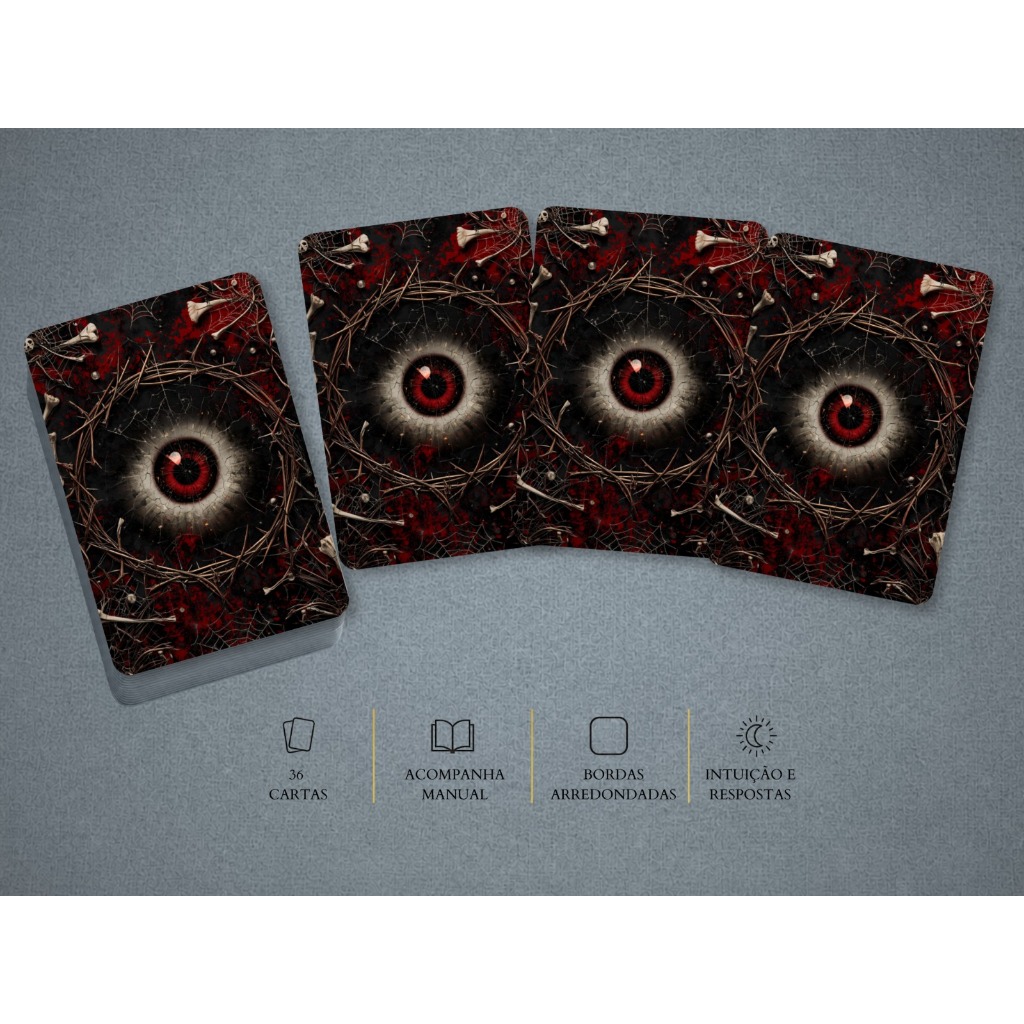 Tarô Baralho Cigano Lenormand do Pacto – 36 Cartas Sombrias + Ebook QR Code