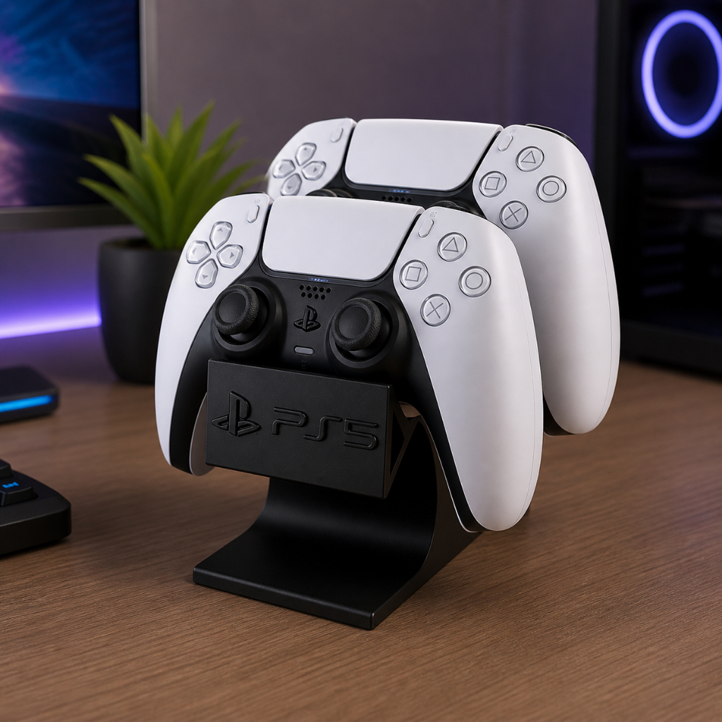Suporte Controle PS5 PS4 Base Gamer Organizador Mesa DualSense DualShock