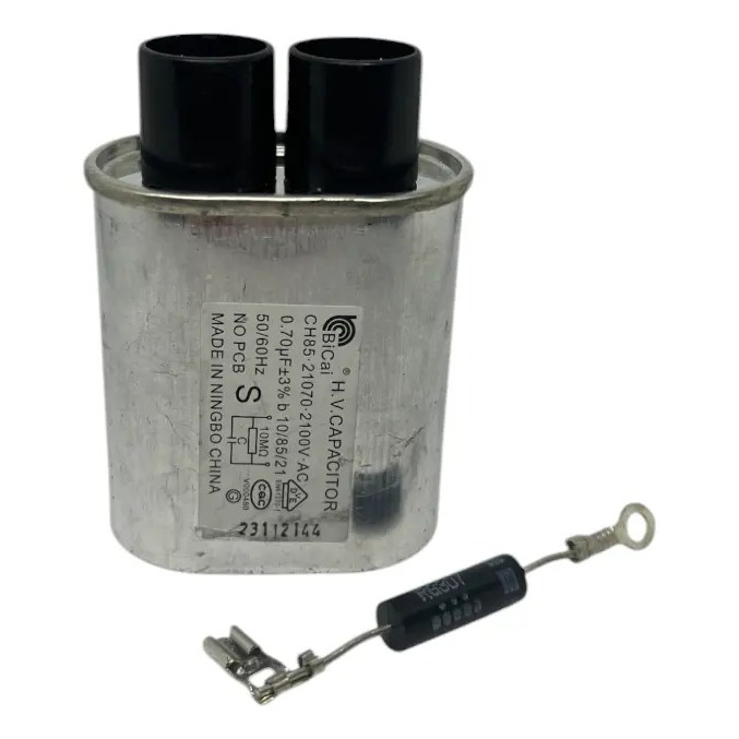 Capacitor Alta Tensão 0,7uf 0.70uf 2100v + Diodo Microondas