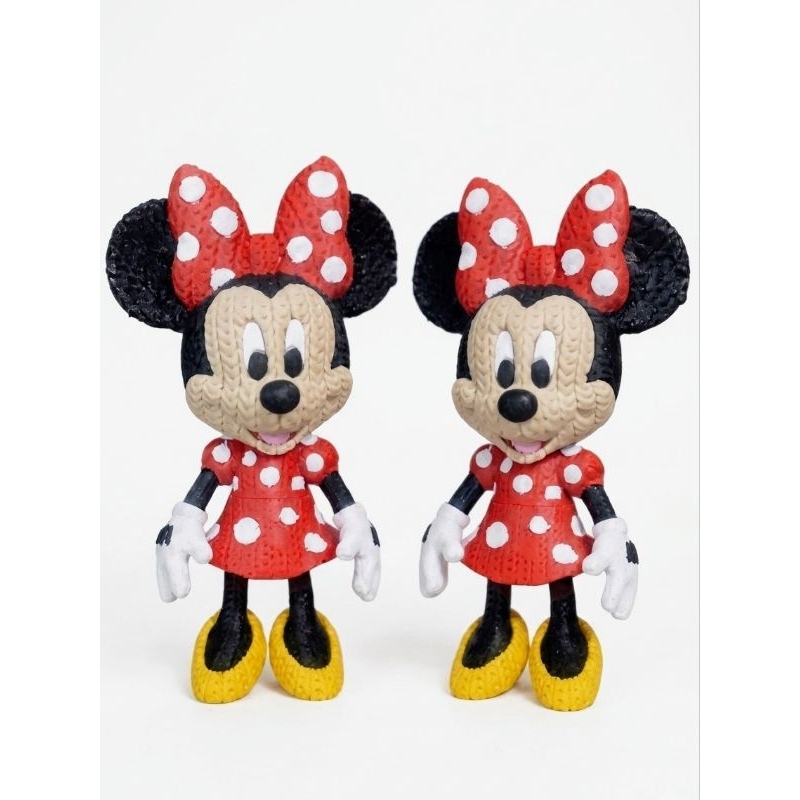 Boneca Minnie Mouse Estilo Amigurumi Crochê Tricô Colecionável 12cm Enfeite Decoração Premium