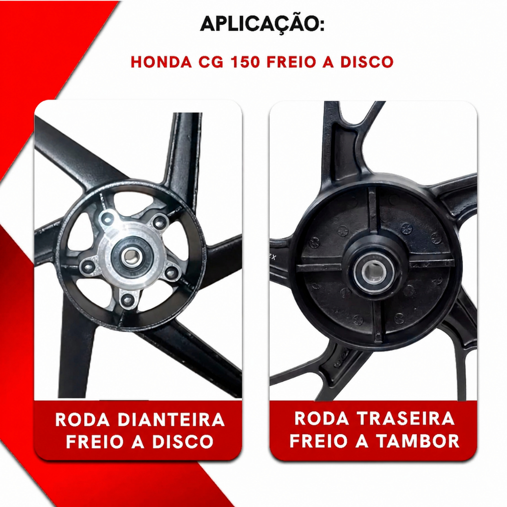 Roda Liga Leve CG 150 TITAN MIX FAN ESD 2009 a 2013 Freio a Disco Dianteiro Par · foto 2
