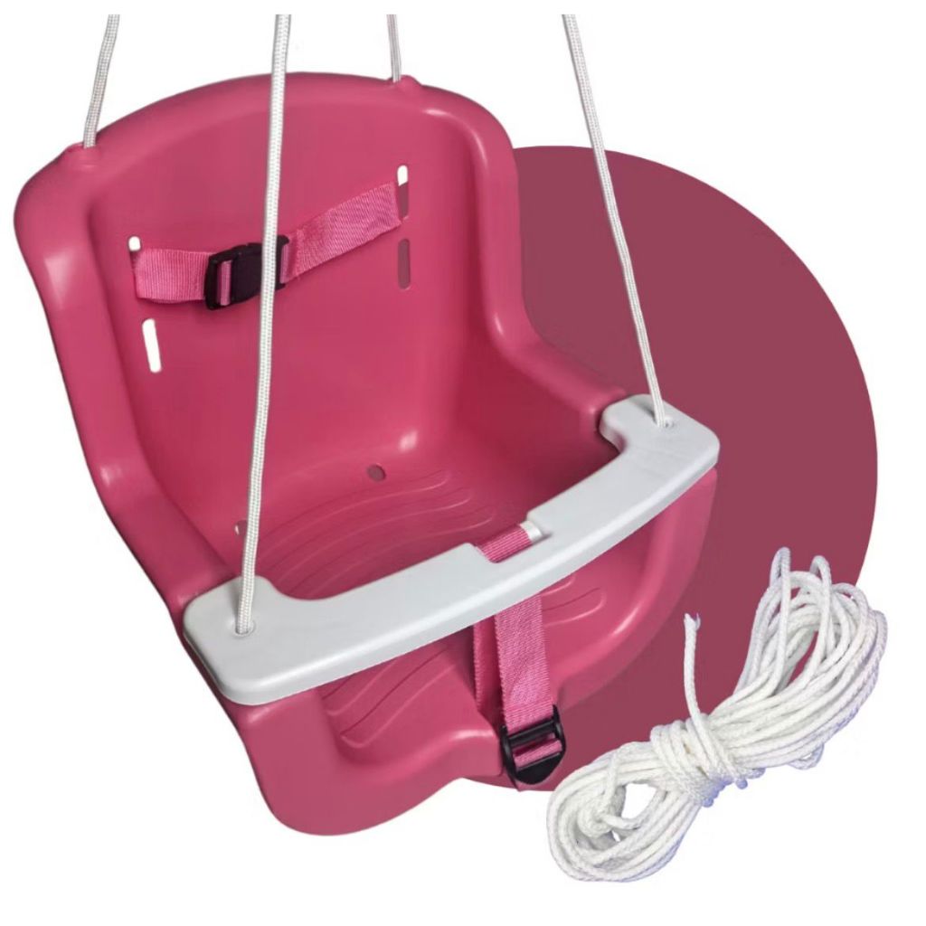 Balanço Infantil 1 A 6 Anos Com Cinto Nylon E Corda 4m Material Ecologicamente Correto Resistente E Fácil De Limpar
