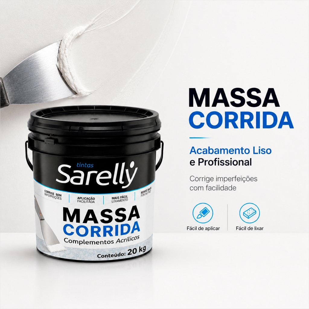 Massa Corrida Tapa Burraco Massa Corrida Nivela Facil Massa Corrida de Lixamento simples 20Kg