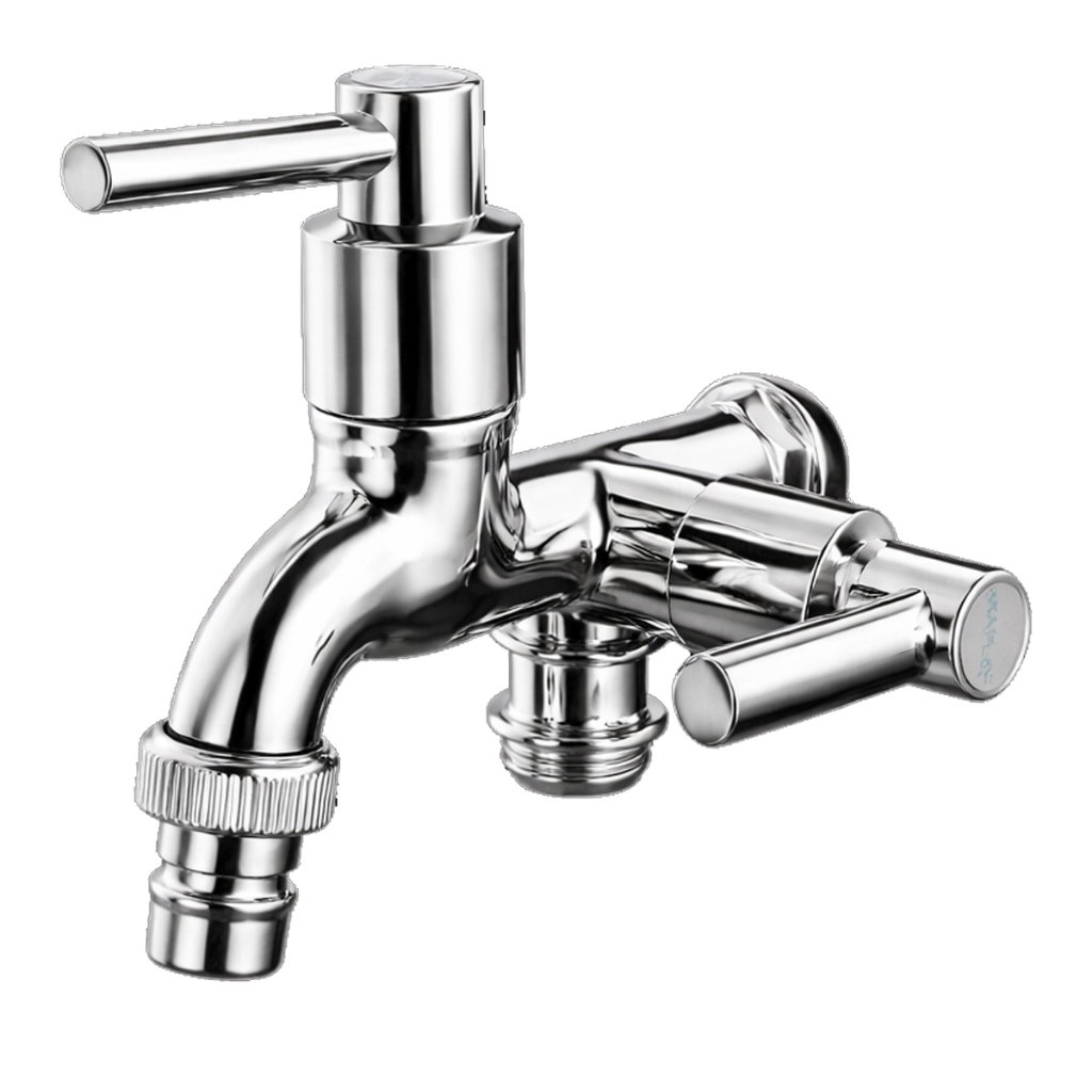 Torneira para tanque de lavar roupa Dupla Saída Cromado ABS Torneira para Área de Serviço Máquina
