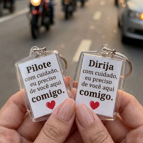 Chaveiro Pilote/Dirija com Cuidado Personalizado