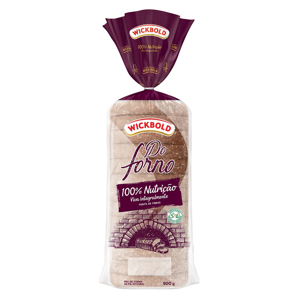 Pão De Forma Viva Integralmente 100% Nutrição Wickbold Do Forno 500g