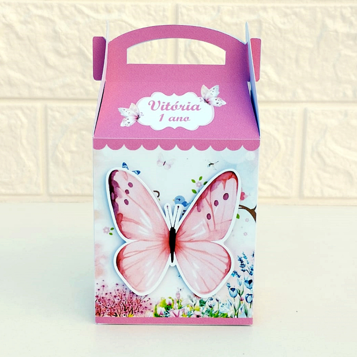 Caixa Maletinha Jardim Encantado das Borboletas Personalizada | Lembrancinhas Festa Infantil | Aniversário