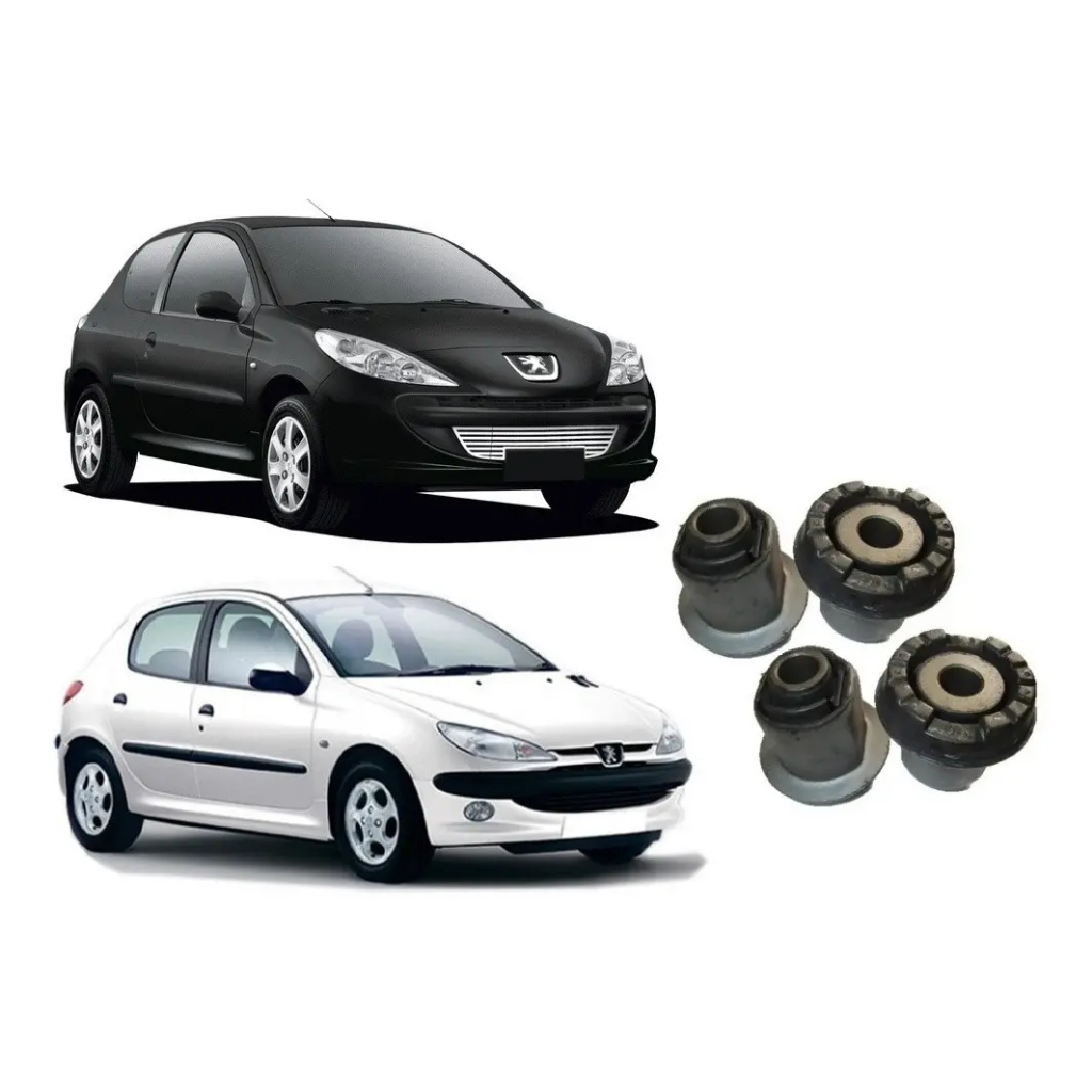 Kit 4 Buchas Do Eixo Quadro Traseiro Peugeot 206 / 207