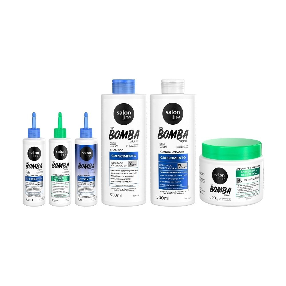 Kit Cabelos Fortes e Longos SOS Bomba