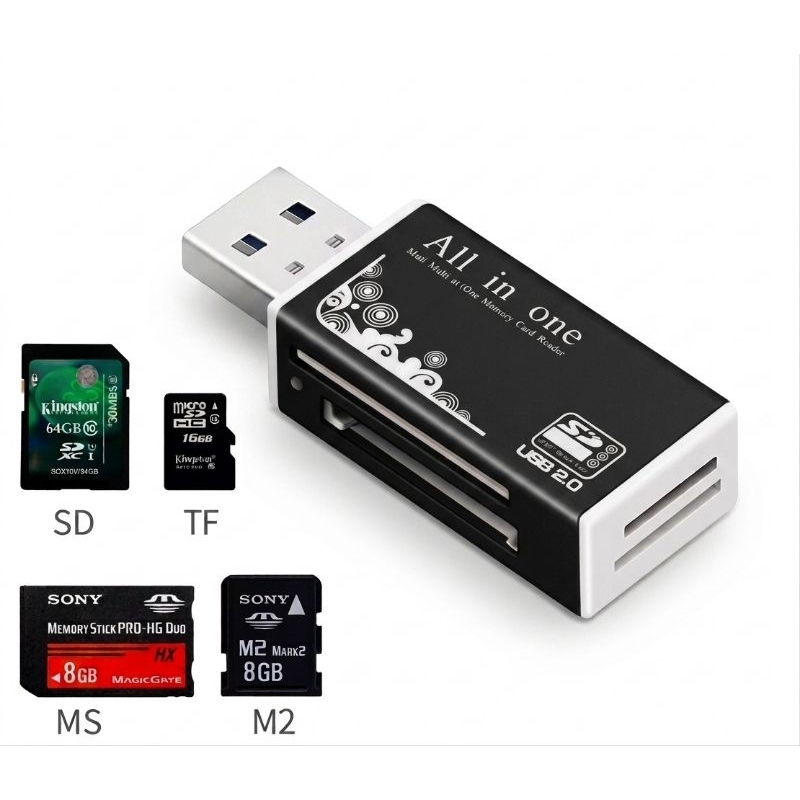 Leitor De Cartões Usb Multifunções 4 em 1