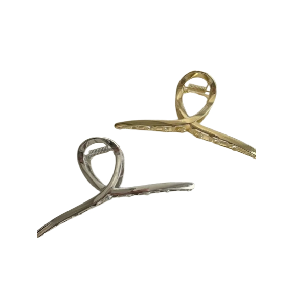 Kit 2 Presilha Feminino Garras de Cabelo Presilha Prata/Dourada Gancho/Prendedor Forte - Mulher Feminina