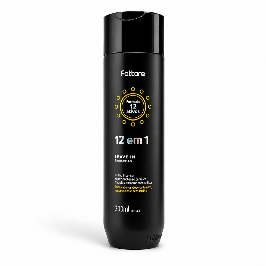 Fattore Leave-in Reconstrutor 12 em 1 - Protetor Térmico, Solar e Anti-frizz 300ml