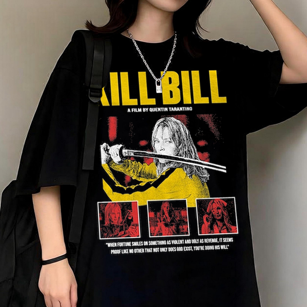 Camiseta Basica e OVERSIZED Kill Bill Beatrix A Noiva Kiddo  Filme Vintage 90s Graphic Unissex