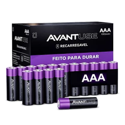 Kit 4, 8 ou 16 Pilhas Recarregáveis AAA Palito 1000mAh Ni-MH Avant Use Original Alta Durabilidade 1,2V