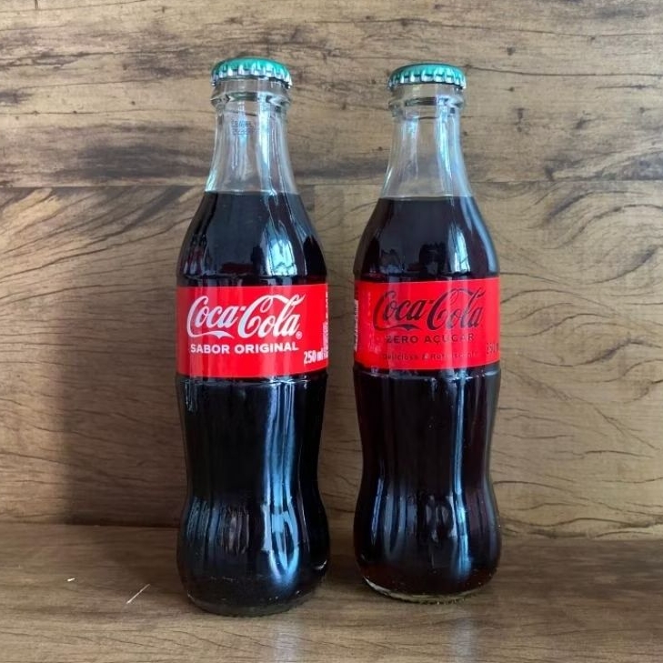 Garrafa Vidro CocaCola 250ml  sabor original e zero açúcar