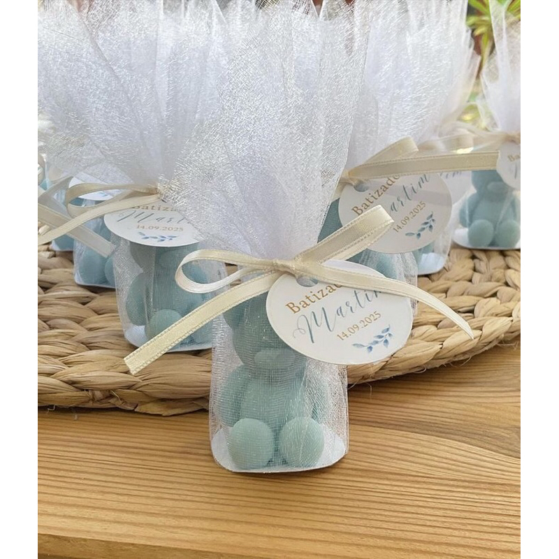 Lembrancinha Vela Aromática Ursinho Personalizada com Tule e Tag Chá de Bebê Maternidade Aniversário.