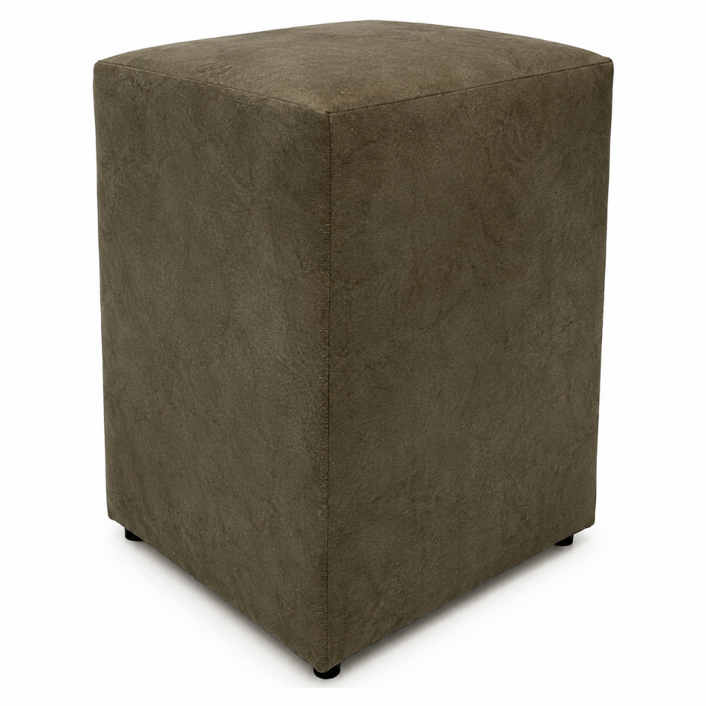 Puff Banquinho Assento Poltrona Quadrado - Decoração/Uso - 45x34x34 - Suporta até 120 Kg - Marrom