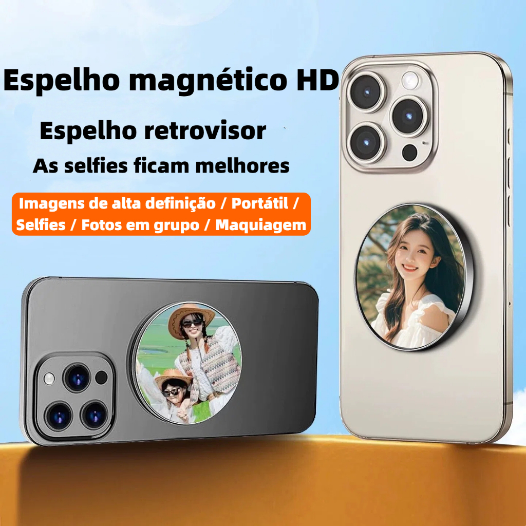 Espelho Magnético Hd para selfies e blog modelo universal para smartphone foto e video HREBOS IF-291