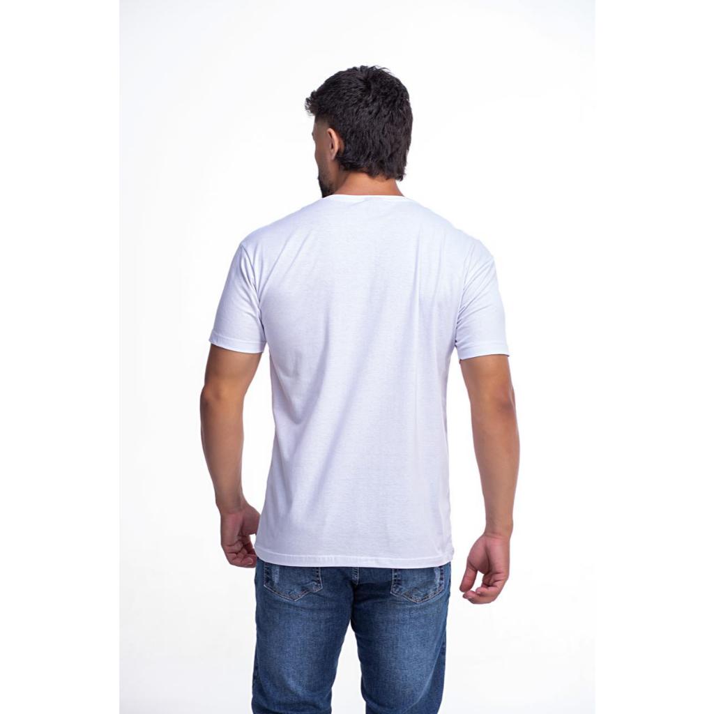 Camiseta Masculina Lisa Básica Branca 100% Algodão
