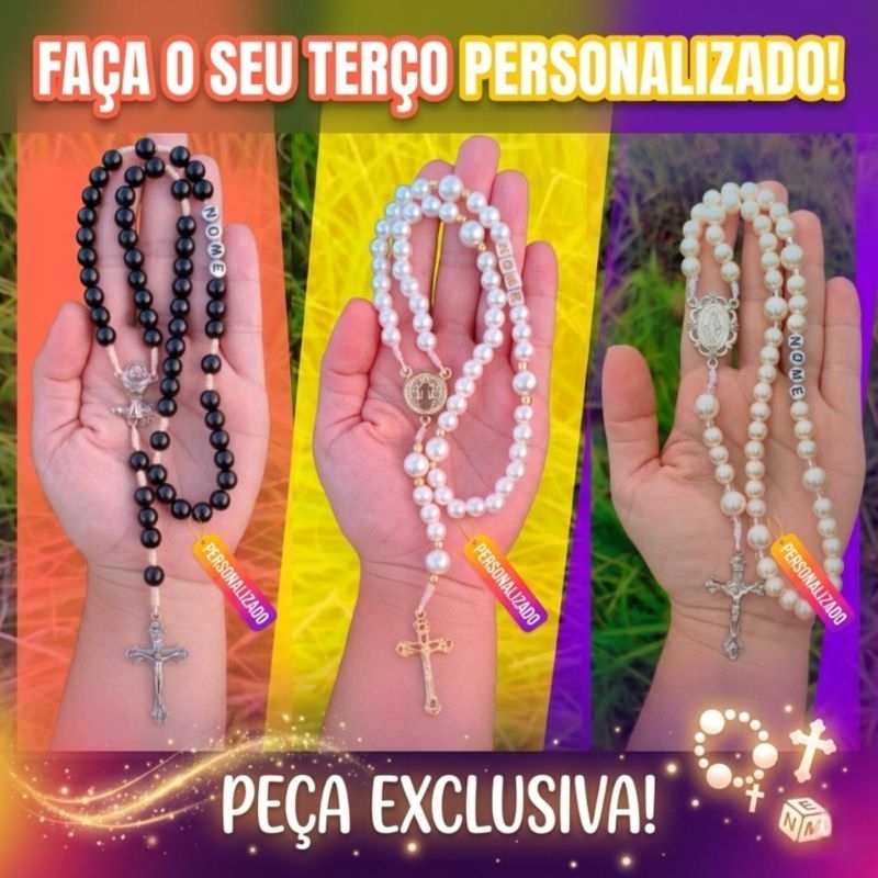 Terço nome personalizado (faça seu terço) Rosário terço exclusivo