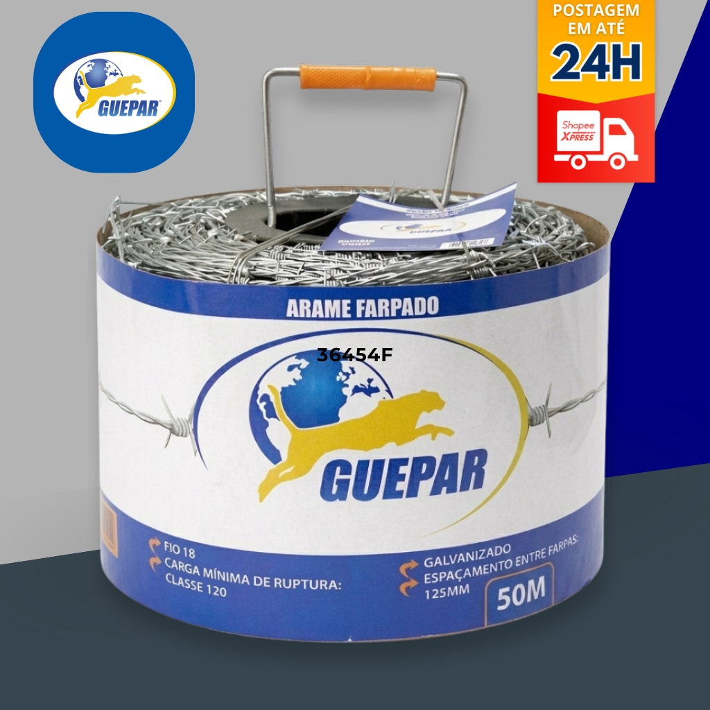 Arame Farpado Galvanizado Alta Resistência Cerca Rural Gado e Segurança 50m Fio 18