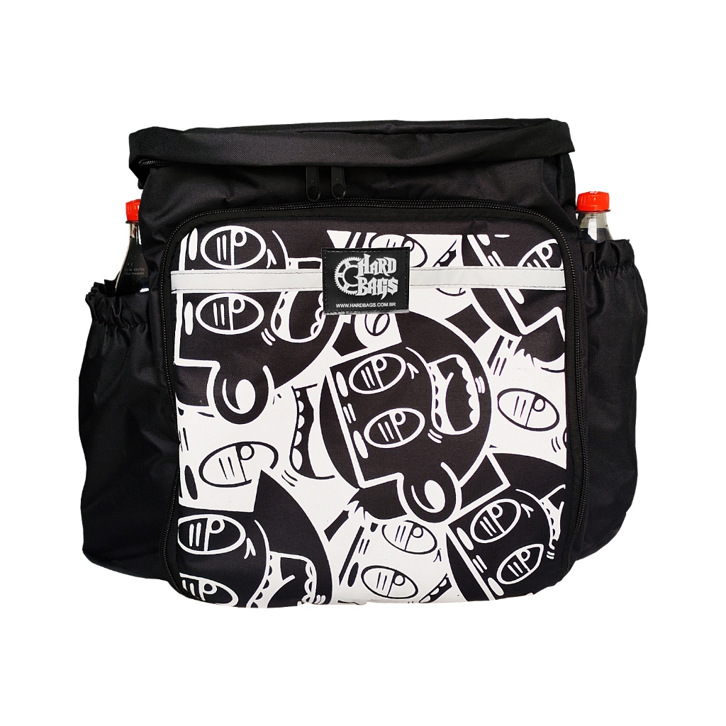 Mochila bag térmica expansiva 80L personalizada vicio tinta bolsa delivery pizza lache marmita adega
