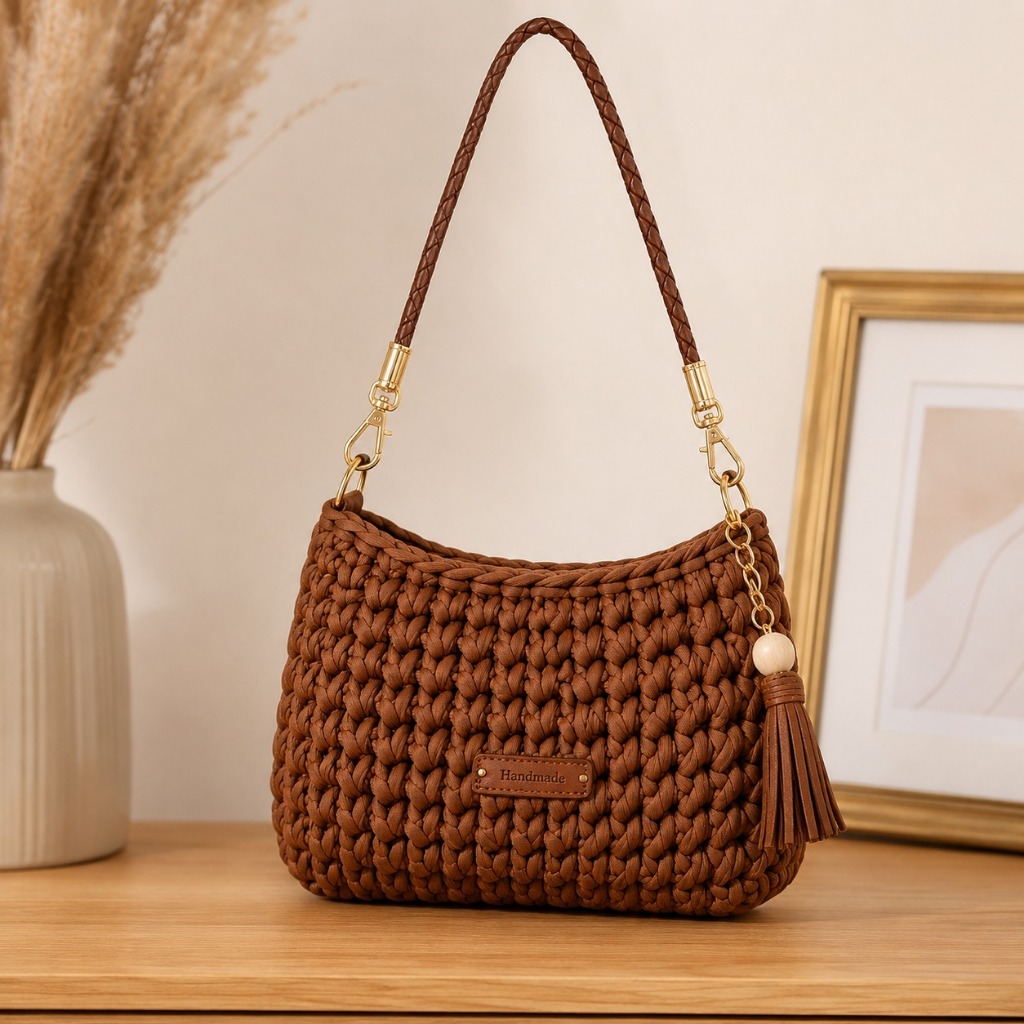 Alça Bolsa Trançada 60 cm Elegante Resistente Premium Feminina Estilosa Moderna Acessórios Artesanal