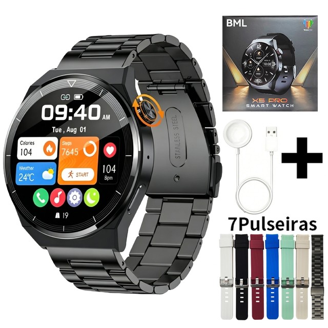 Smartwatch X5 PRO 7Pulseiras Amoled| Chamadas Bluetooth | Notificações Esportivo | NFC GPS ChatGPT |À prova d'água IP67