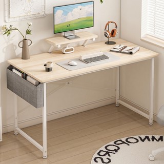 Mesa de Escritório e Computador com Suporte para Monitor e Bolsa de Armazenamento, Design Compacto para Home Office