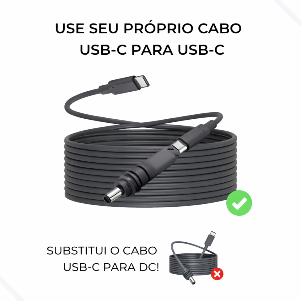 Adaptador para Starlink MINI com entrada USB Tipo-C p/ DC, 20V 100W, Chip PD, Power Delivery, Uso em Power Bank e fonte — imagem 2 de 2
