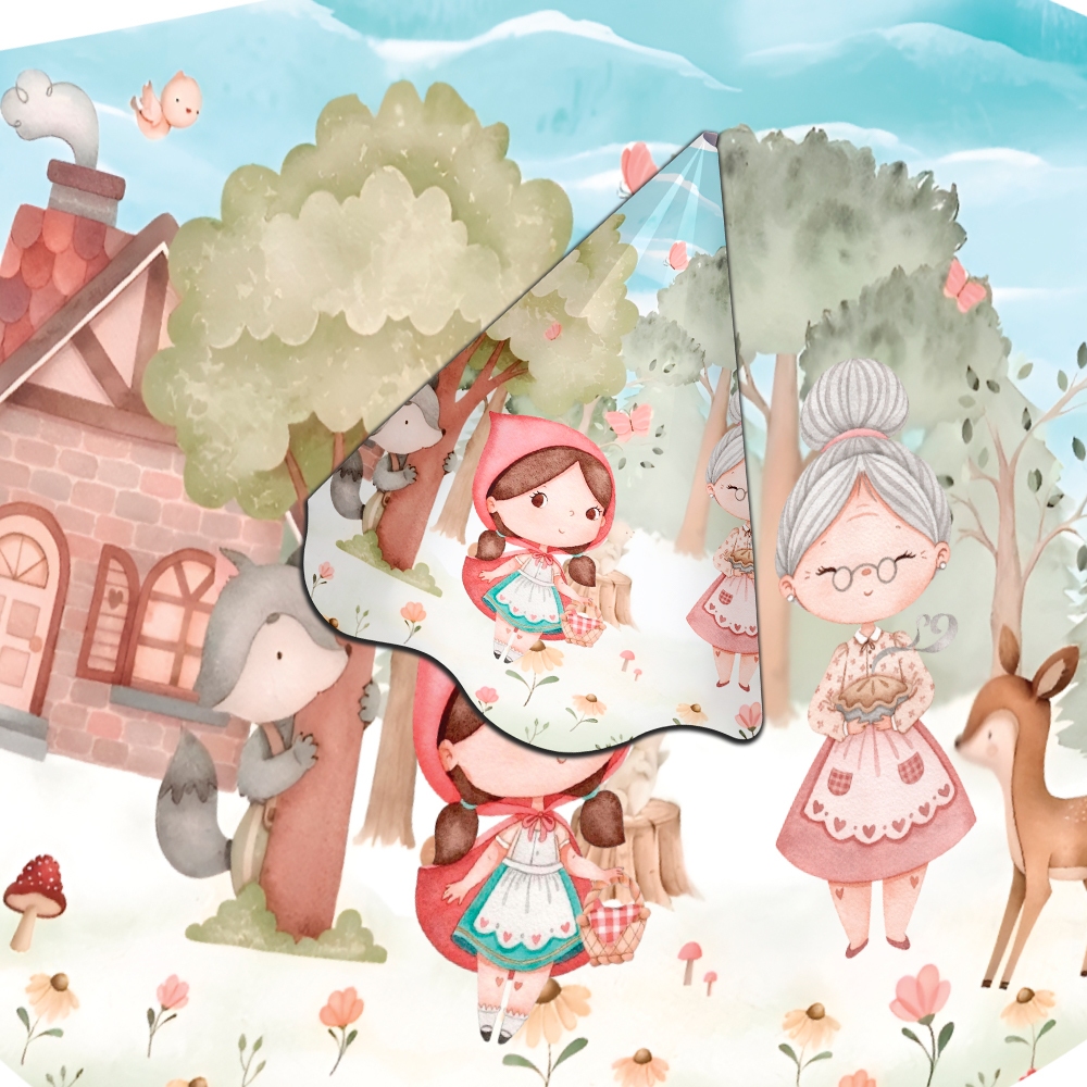 🎉Kit's Com 15 Chapéu De Festa Infantil Chapeuzinho Para Aniversário CHAPEUZINHA VERMELHO (AQUARELA)