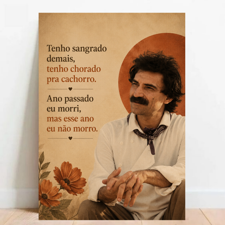 Quadro Placa Decorativa Belchior MPB coleção mpb luarns GeekWorld