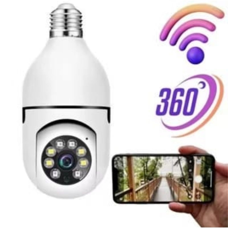 câmera de segurança Giratória 360 Wi-Fi prova d'água visão noturna infravermelho camera lâmpada app yoosee